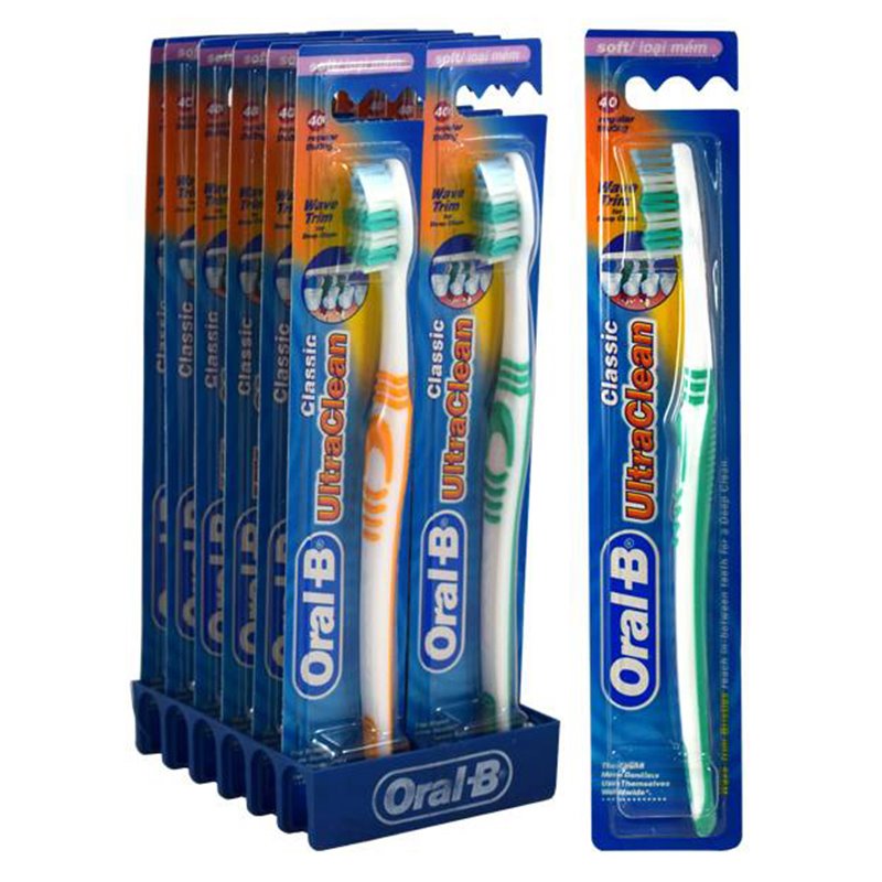 3465 - Oral-B Toothbrush UltraClean Classic, Soft - (Pack of 12) - BOX: 8 Pkg