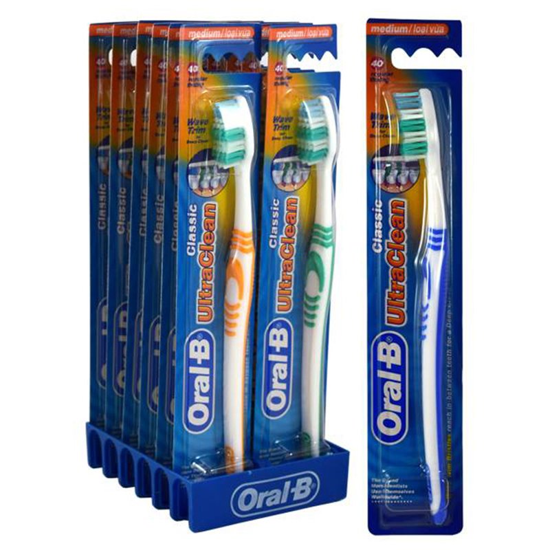 3466 - Oral-B Toothbrush UltraClean Classic, Medium - (Pack of 12) - BOX: 8 Pkg
