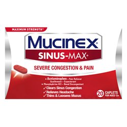 19502 - Mucinex Sinus-Max Severe Congestion Relief - 20 Caplets - BOX: 