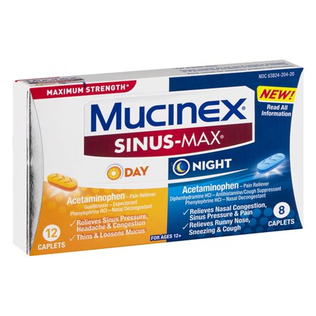 19503 - Mucinex Sinus-Max Day & Night - 20 Caplets - BOX: 