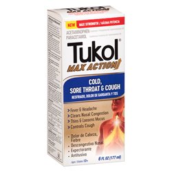 19562 - Tukol Max Action Cold, Sore Throat & Cough - 6 fl. oz. - BOX: 12 Units