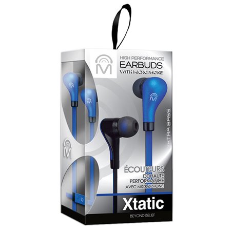 19634 - Earbuds W/ Microphne Xtatic All Colors - BOX: 