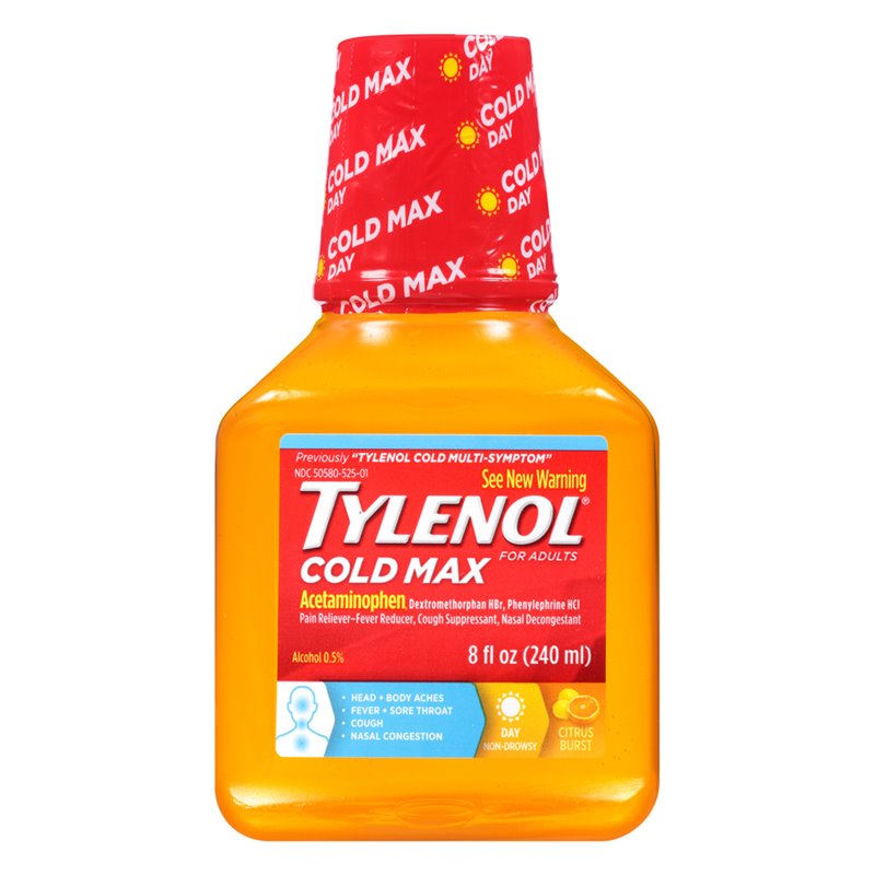 19833 - Tylenol Adults Cold Max, Citrus Burst - 8 fl. oz. - BOX: 