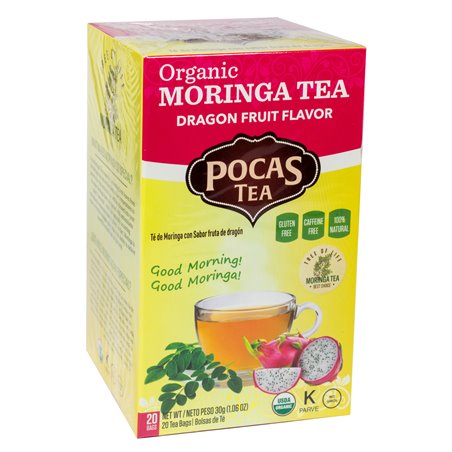 19695 - Pocas Organic Moringa Tea, Dragon Fruit Flavor - 20ct - BOX: 6 Pkg