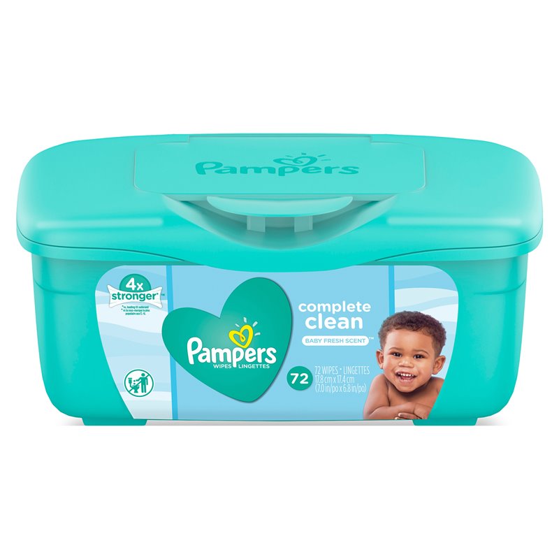 19778 - Pampers Wipes, Complete Clean Baby Fresh Scent - 72ct - BOX: 8 Pkg