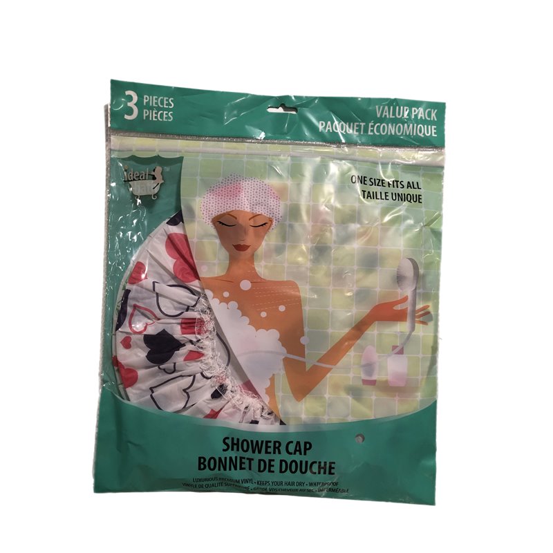 20013 - Shower Cap One Size 3 Pieces Pack - BOX: 48