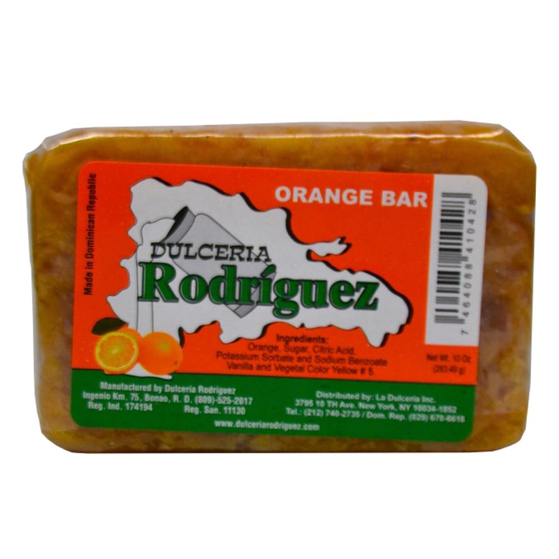 14207 - Dulceria Rodriguez Orange Bar - 10 oz. - BOX: 12 Units