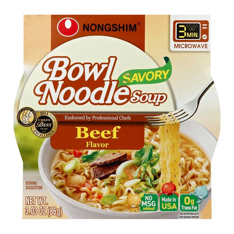 20074 - Nongshim Bowl Noodle Soup, Beef - ( 12 Pack ) - BOX: 