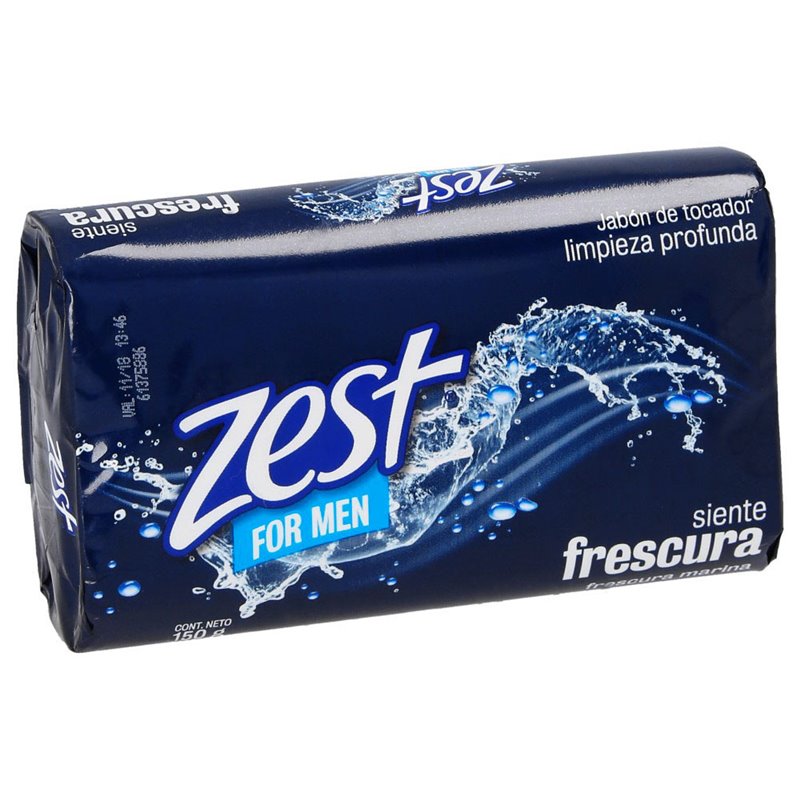 20299 - Zest Soap Bar, For Men Siente Frescura, Frescura Marina - 150g - BOX: 72 Units
