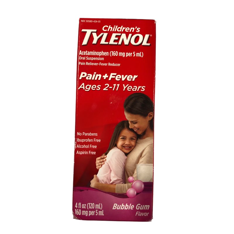 20429 - Tylenol Children's Pain & Fever, Bubblegum - 4 fl. oz. - BOX: 36 Units