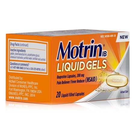 14974 - Motrin Liquid Gels 200mg - 20 Caps - BOX: 