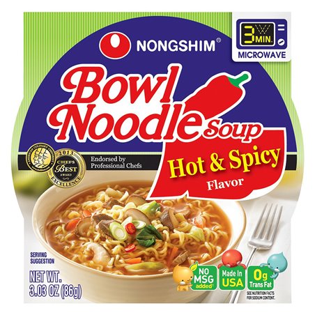 20417 - Nongshim Bowl Noodle Soup, Hot & Spicy - ( 12 Pack ) - BOX: 