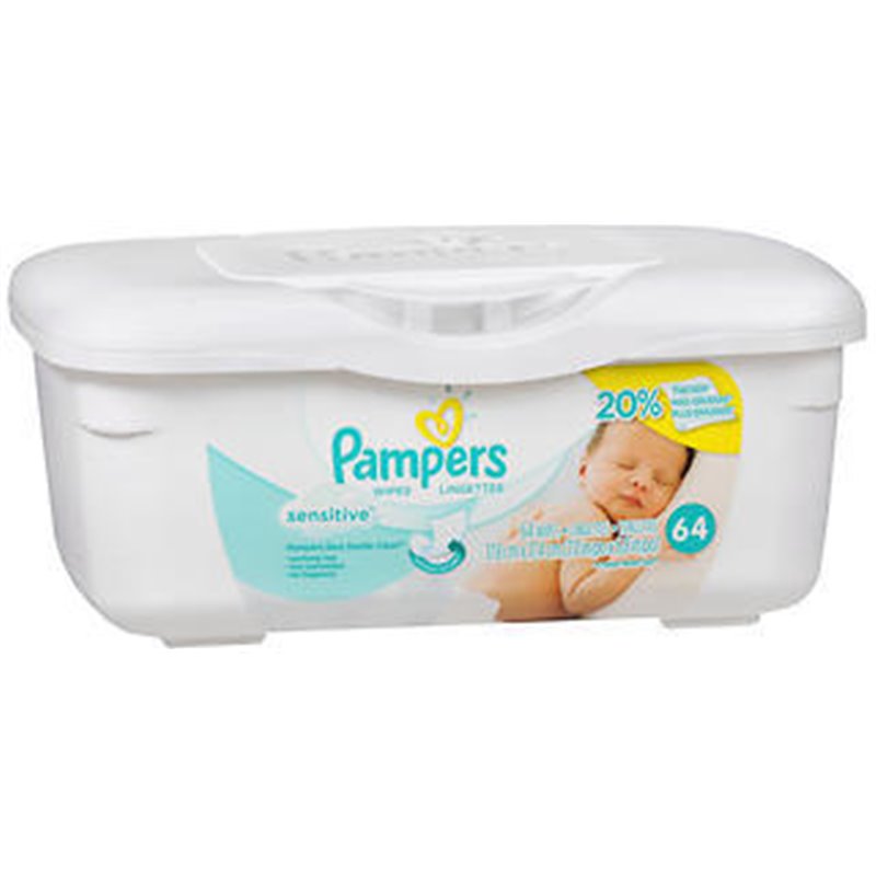 20854 - Pampers Wipes New Baby Sensitive W/Lid - 50Count
(Case Of 12) - BOX: 12 Pkg