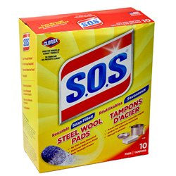 20855 - S.O.S Steel Wool Soap Pads - 10ct (Case of 6) - BOX: 6