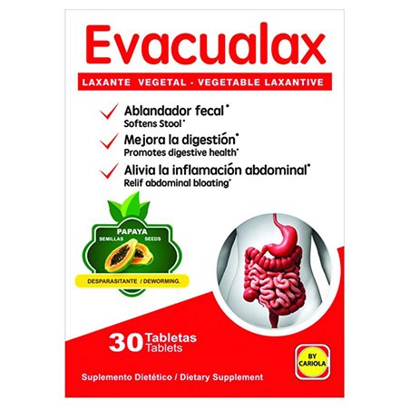 20900 - Evacualax  Laxante Vegetal - 30 Capsulas (Case Of 18) - BOX: 18