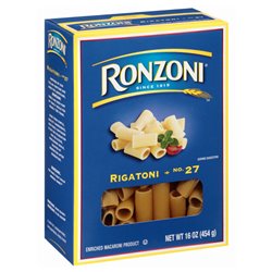 20973 - Ronzoni  Rigatoni No .27 - 1 lb. (Case of 12) - BOX: 12 Units