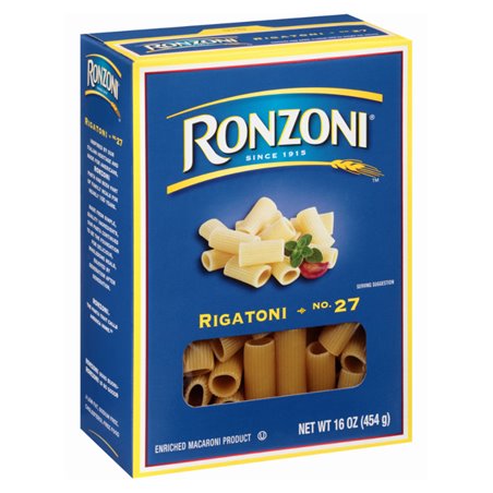 20973 - Ronzoni  Rigatoni No .27 - 1 lb. (Case of 12) - BOX: 12 Units