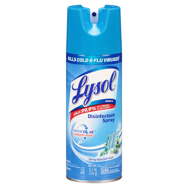 21004 - Lysol Disinfectant Spray, Spring Waterfall Air Scent - (12.5 oz.) (12 Pack) Blue (75571) - BOX: 12 Units