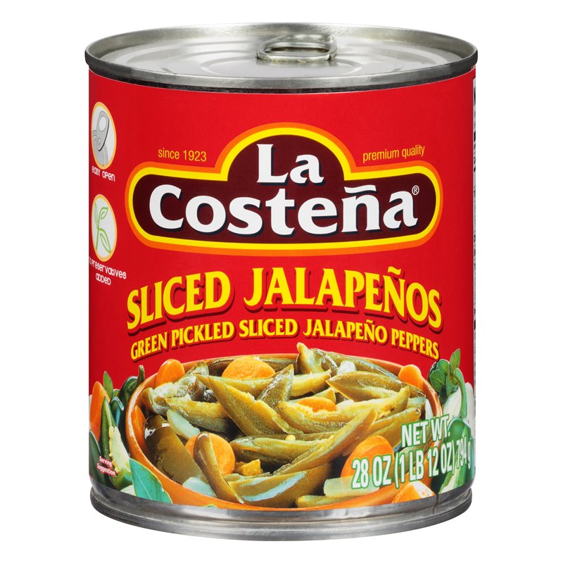 15305 - La Costeña Sliced Jalapeño - 28 oz. (Pack of 12) - BOX: 12 Units