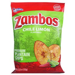 20970 - Zambos Chile Limon ( Picositos ) Plantain Chips - 5.5 oz - BOX: 24 Units