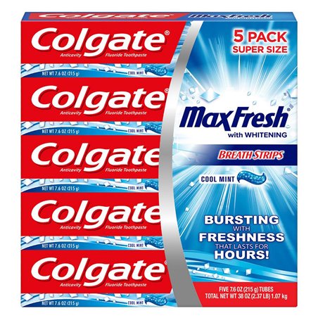 21131 - Colgate Toothpaste, MaxFresh Cool Mint - 5pk/7.8oz(Case of 8 5pk) - BOX: 36 Units