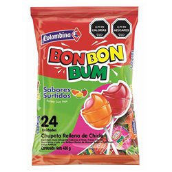 21222 - Colombina Bon Bon Bum Assorted - 24 Count - BOX: 15 Pkg