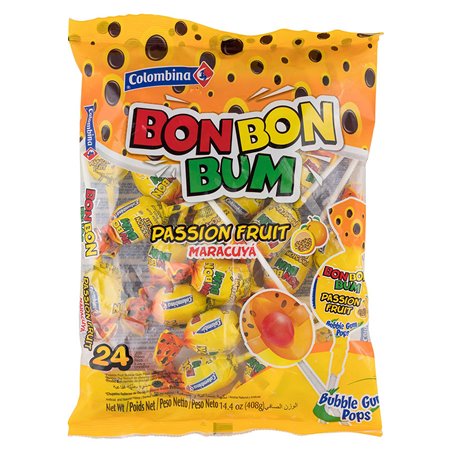 21225 - Colombina Bon Bon Bum Passion Fruit - 24ct - BOX: 15 Pkg