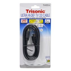 21298 - Trisonic  Ultra Hi Definition HDMI Cable, 6 ft ( TS-HD2G-6 ) - BOX: 24 Units