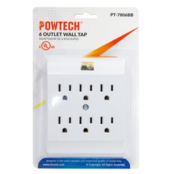 21300 - Powtech 6 Outlet Wall Tap ( PT-7806BB ) - BOX: 24 Units