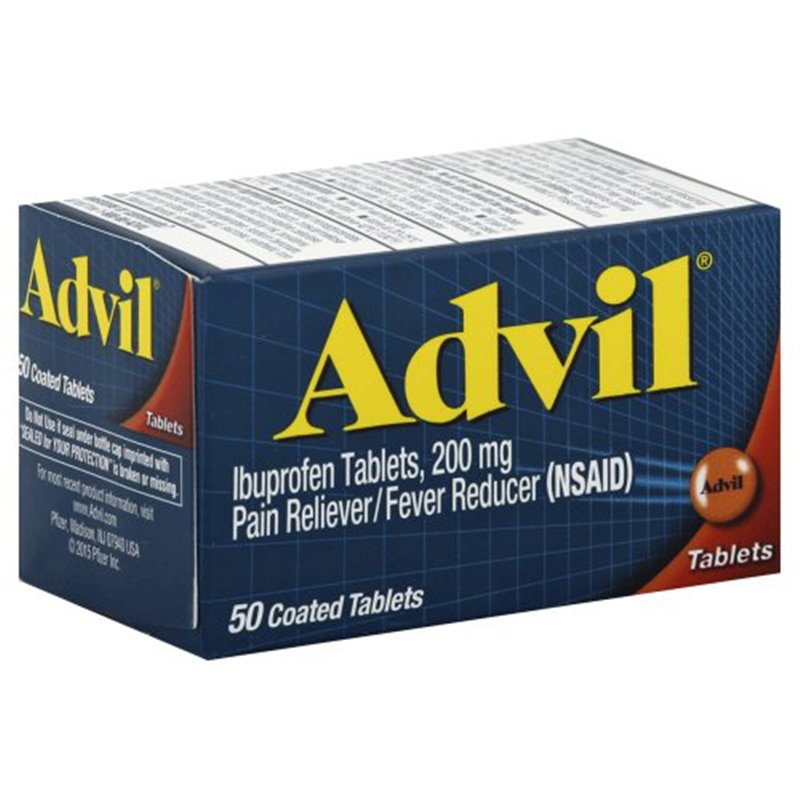21426 - Advil Coated Tablets 200mg 50ct - BOX: 36