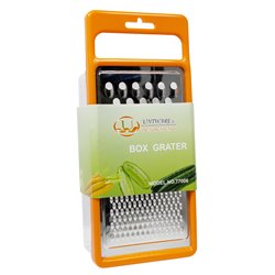 21430 - Plastic Box Grater, Stainless Steel Plate - BOX: 