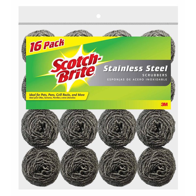 21246 - Scotch Brite Stainless Steel Scrubbers - 16/2 Pack - BOX: 