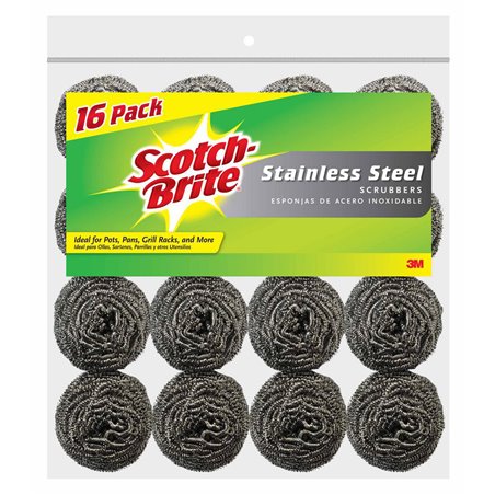 21246 - Scotch Brite Stainless Steel Scrubbers - 16/2 Pack - BOX: 