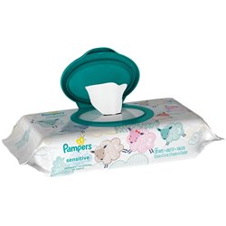 21467 - Pampers Wipes, Sensitive  - 56 Count 87076 - BOX: 8 Pkg