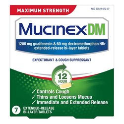 21579 - Mucinex DM Expectorant & Cough Suppressant  - 7 Caplets 1200mg/12hrs - BOX: 