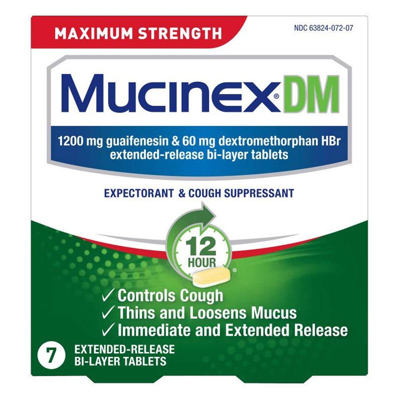 21579 - Mucinex DM Expectorant & Cough Suppressant  - 7 Caplets 1200mg/12hrs - BOX: 