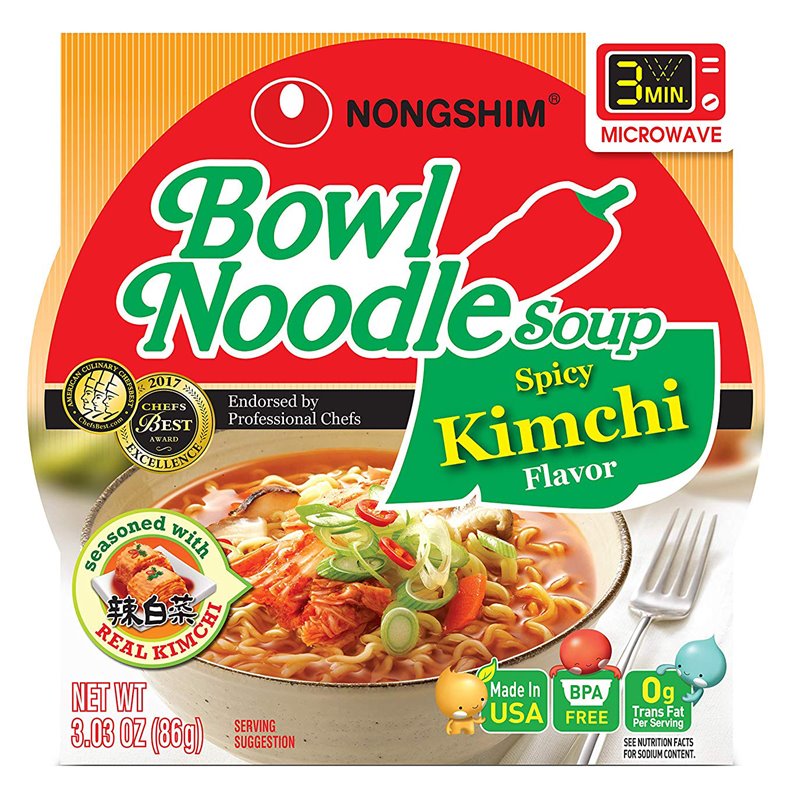 21580 - Nongshim Bowl Noodle Soup, Spicy Kimchi - ( 12 Pack ) - BOX: 12 Unit