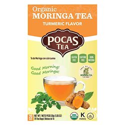 21642 - Pocas Organic Moringa Tea, Turmeric Flavor - 20ct - BOX: 6 Units