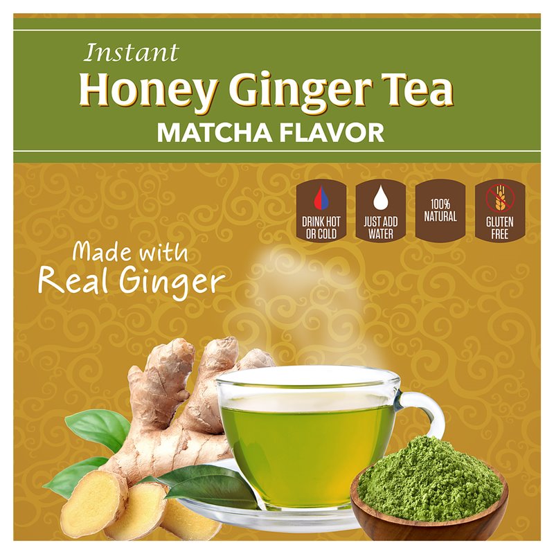 21643 - Pocas Honey Ginger Tea, Matcha Flavor - 20 Bags - BOX: 
