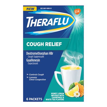 21644 - Theraflu Tea Cough Relief - 6 Packets - BOX: 12 / 24 Units