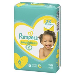 21661 - Pampers Swaddlers Diapers, Size 6 - 4/16's - BOX: 4/16