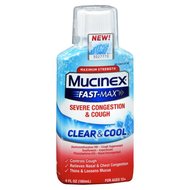 21665 - Mucinex Fast-Max Severe Congestion & Cough, Clear & Cold - 6 fl. oz. - BOX: 
