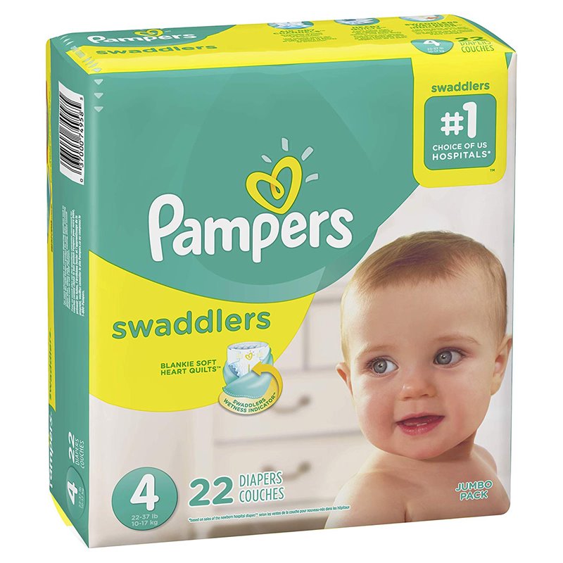21670 - Pampers Swaddlers Diapers Jumbo Pk, Size 4 -4/22'S
74958 - BOX: 4/22's