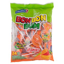 21690 - Colombina Bon Bon Bum Mango - 24 Count - BOX: 15 Pkg