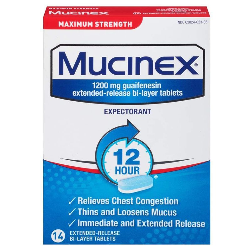 21574 - Mucinex Expectorant 14 Tablets -1200mg Guaifenesin - BOX: 