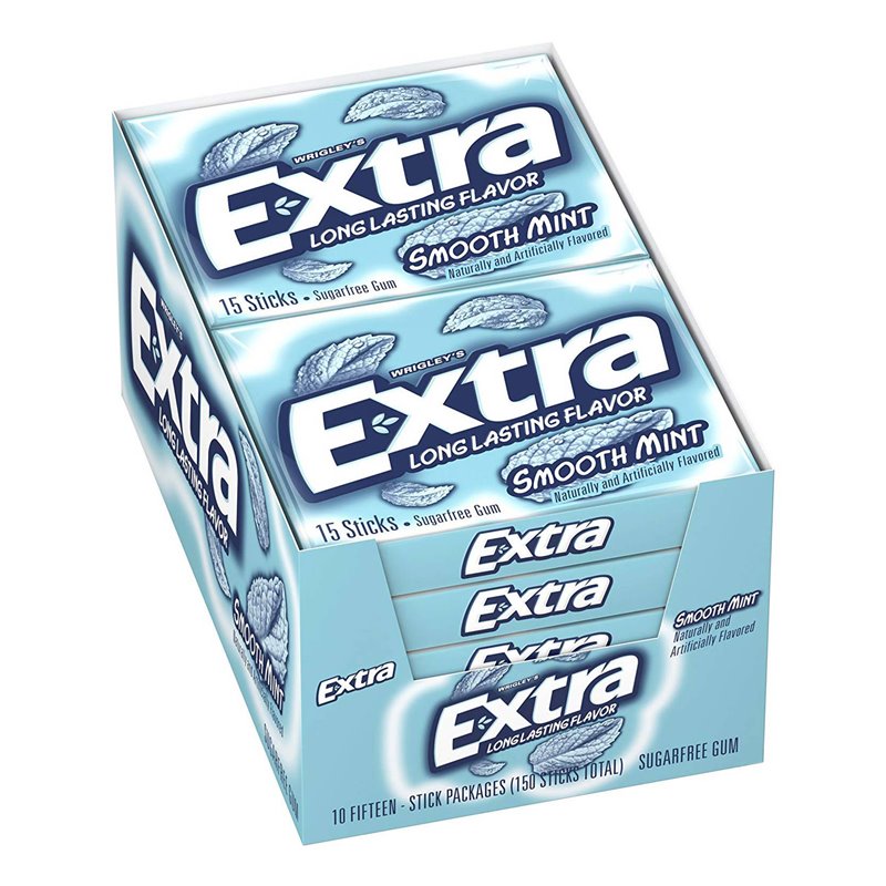 21812 - Extra Gum Smooth Mint - 10/15 Sticks - BOX: 12 Pkg