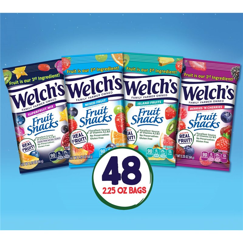 21907 - Welch's Fruit Snacks Variety Pack - 2.25 oz. (48 Packs) - BOX: 48 Units