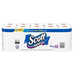 21915 - Scott Bath Tissue, 1000 Sheets - 20 Rolls - BOX: 20Rolls