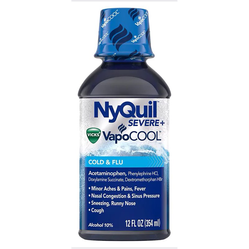 21775 - Nyquil Liquid VapoCool Cold Flu - 12 fl. oz. - BOX: 