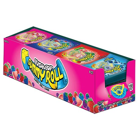 21781 - Push Pop Gummy Roll - pack 8 - BOX: 8 Pkg